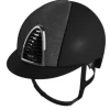 Casco Kep Cromo 2.0 Textile Negro Frontal Star Marco Plata Logo Kep Swarovski