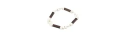 Pulsera de pelo de elefante en tubo y plata